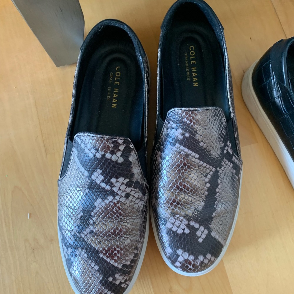 Cole Haan Snake skin Slip ons